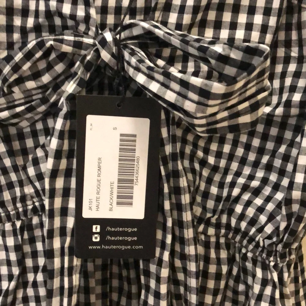 Black Gingham Romper - Picture 2 of 3
